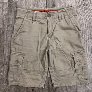 Wrangler Flex Kids Khaki Cargo Shorts Size 8 Regular Tan 4DRBWPE Cotton Blend